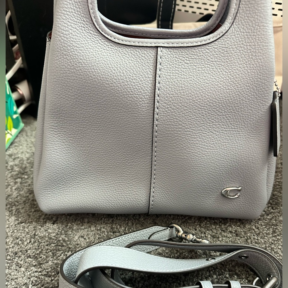 Coach Pebble Leather Lana 23 Bag in Light Gray